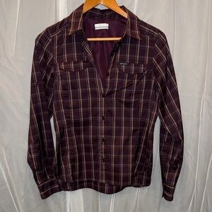 Columbia Women's Purple Plaid Button Down Shirt